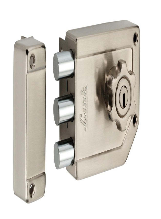 Link Tornado Rim Lock for Door | Double Action Movement Lock with 4 Hi-Tech Keys for Home, Office with Unique Rotary Knob | Both Side Key, Pearl |10 Years Warranty - Image 4